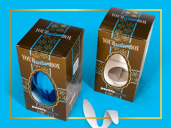 Scatola con nobilitazioni in lamina oro e vernice spot