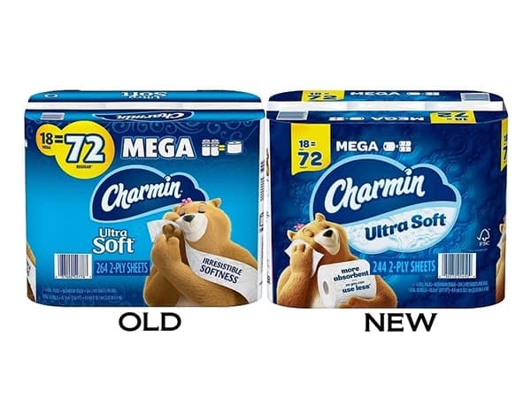 Shrinkflation on the size of toilet paper rolls