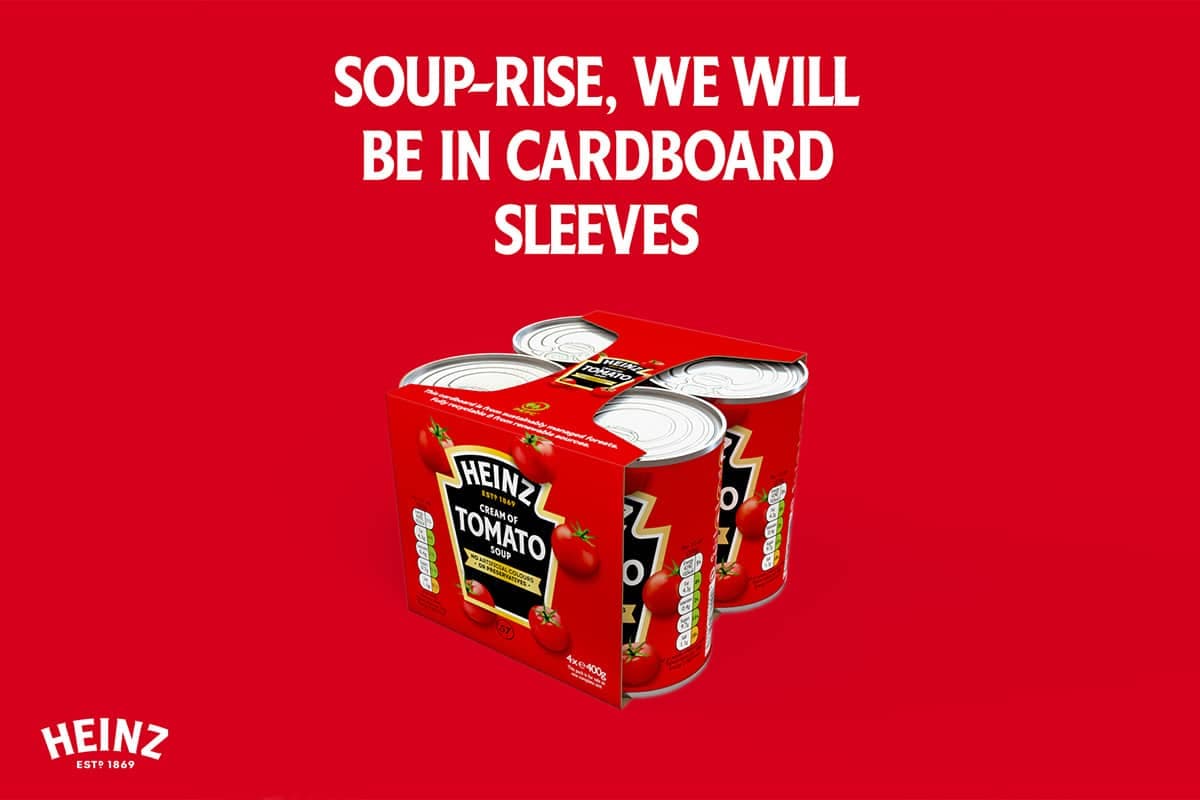 heinz nuovo sleeve packaging dalla plastica al cartoncino