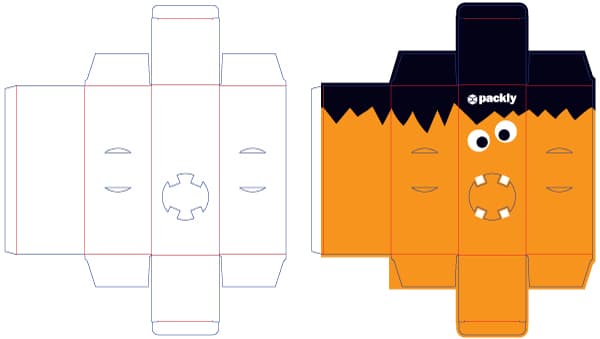 Halloween-themed box: the dieline