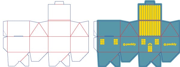 Scatola a soffietto: tracciato fustella