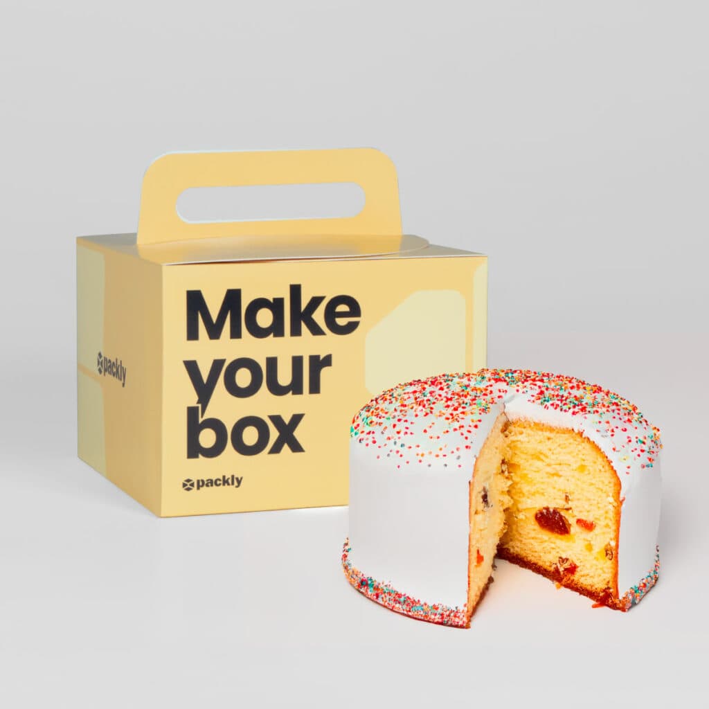 Scatola con manico per dolci di Pasqua