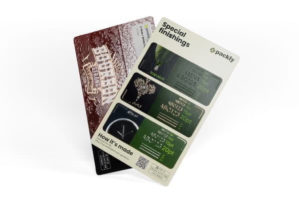 Tarjetas con acabados especiales Packly