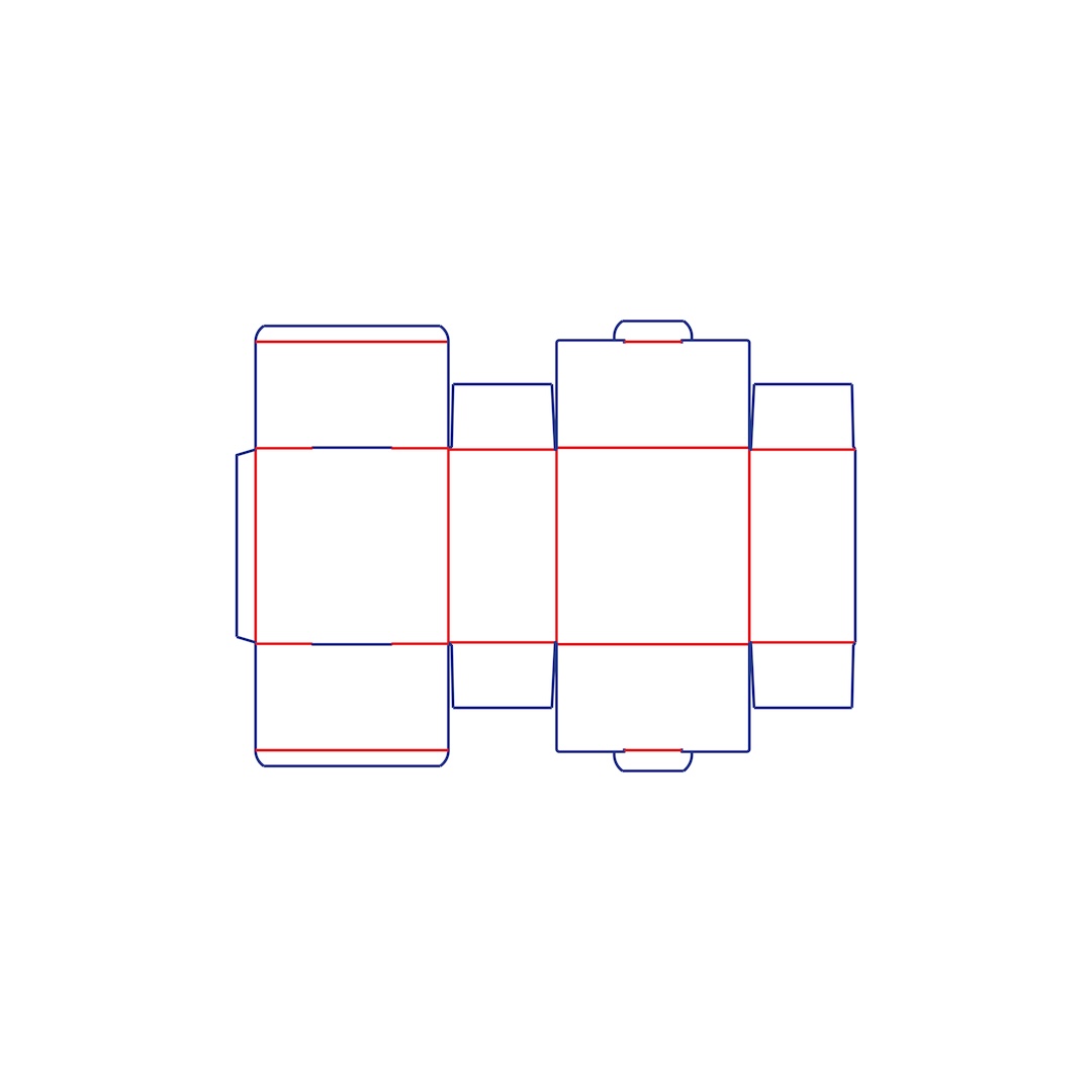 Panettone box with a side-loading design dieline