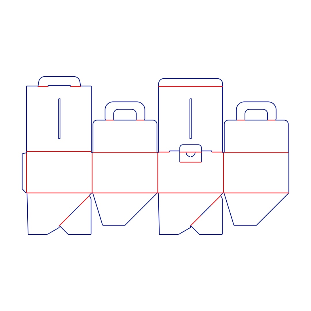 Caja para panettones pequeños con asa integrada dieline