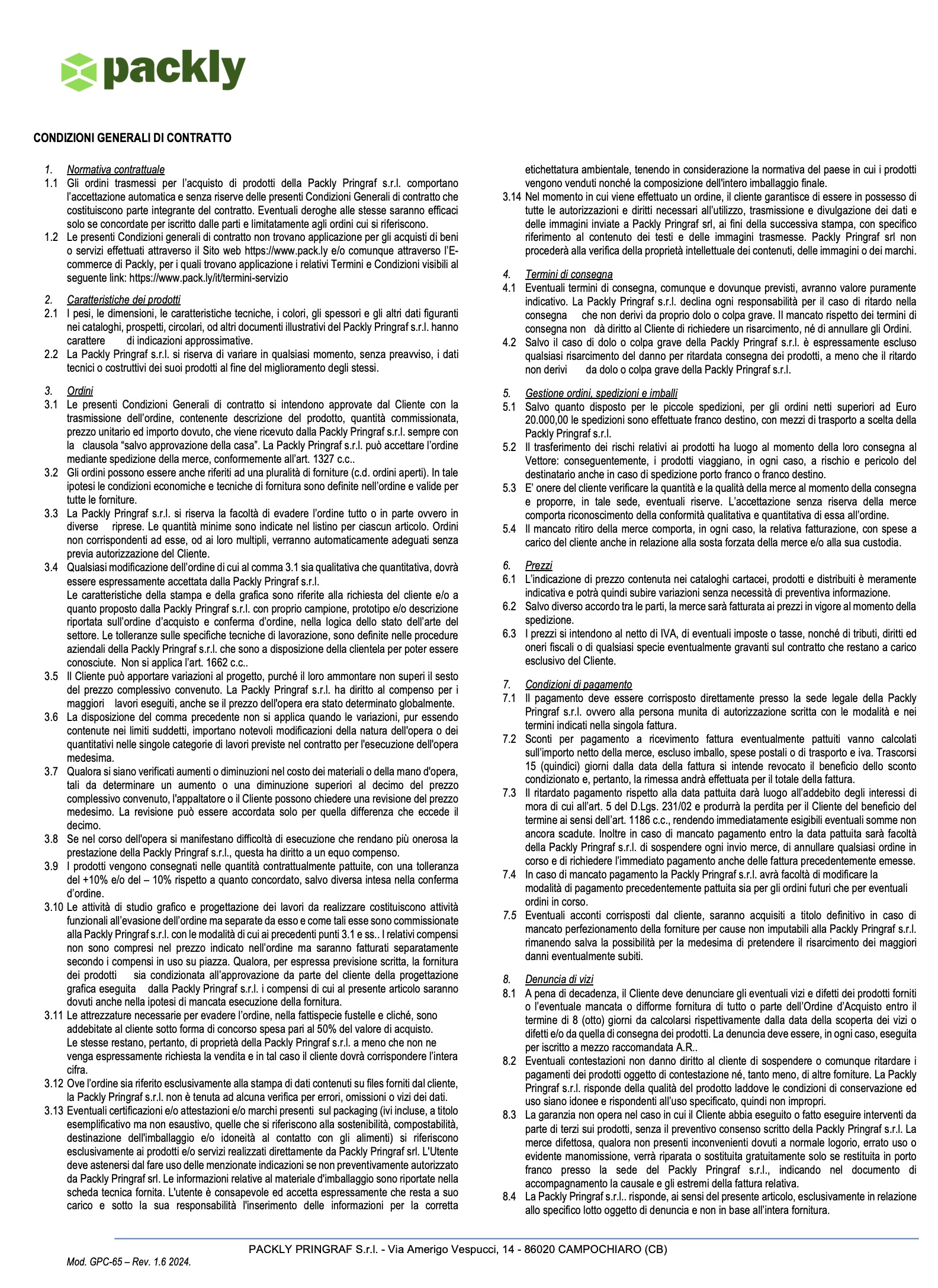 Termini e condizioni industrial