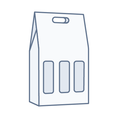 Three wine bottle box